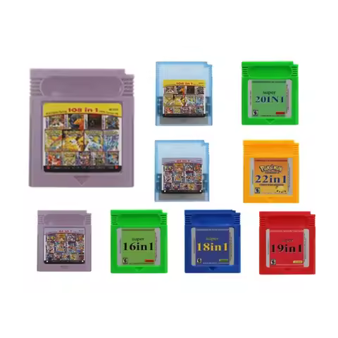 16 Bit GBC Game Cartridge Video Game Console Card 108-in-1 61-in-1 22-in-1 20-in-1 18-in-1 All-in-On
