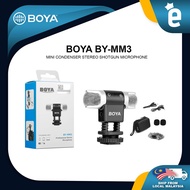 BOYA BY-MM3 Mini Condenser Stereo Shotgun Microphone with Left and Right Channel for Smartphones iPad Laptop Camera