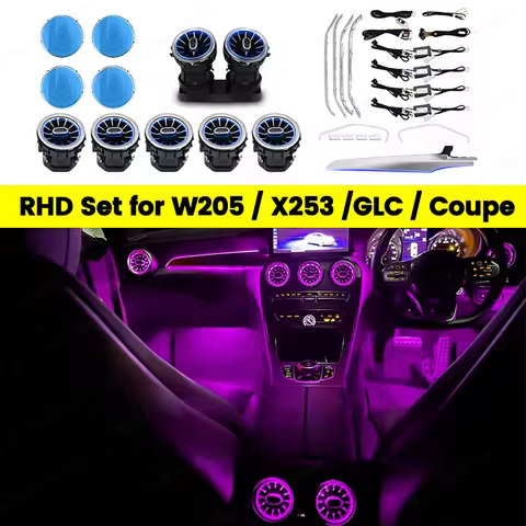 RHD Ambient Light For Mercedes Benz C GLC Class Coupe W205 C43 C63s X253 GLC 43 Decorative Strip Air