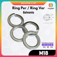 M18 18mm WHITE IRON SPRING WASHER GALVANIZED