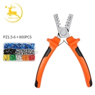PZ1.5-6 Mini Portable Crimping Tool Set for Crimping Insulated and Uninsulated Ferrule Terminal Tubes Corrosion-Resistant