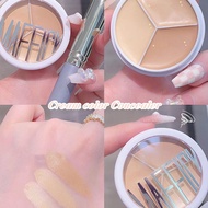 3 Color Concealer Palette Facial Contour Cover Acne Trough Waterproof Cream Dark Long Lasting R0q4