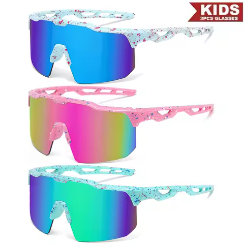 1/3PCS Kids Sports Sunglasses Youth Baseball Sunglasses for Boys Girls Softball Cycling Sports Sungl