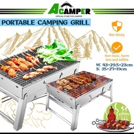 Portable BBQ Grill Outdoor Foldable Barbeque Camping Hiking Charcoal Grill Stainless Steel Barbeque 