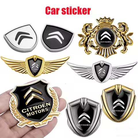 1PC 3D Metal Auto Styling Logo Car Sticker Badge Emblem Tail Decal For Citroen C3 Aircross C5 C4 Ber