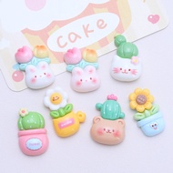 bunga hiasan dalam rumah pasu bunga hiasan ruang tamu Plant Small Animal Shiny Cartoon New Style diy