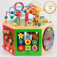 木製繞珠益智大號百寶箱早教1-2-3歲智力開發串珠多功能兒童玩具
