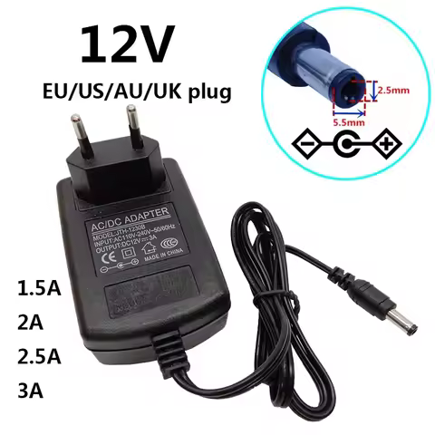 12V 3A Power Adapter 12V 2A 12 Volt DC Power Supply Universal AC/DC Adapters 12 V 1.5A 2.5A Adaptor 