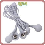 ❁BJA❁ Electrode Wires, White 2.5mm Plug to 3.5mm Snap Cable Lead Wires, Portable 4 in 1 1.2M/3.94ft 