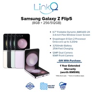 Samsung Galaxy Z Flip5 5G (8GB+256/512GB) Smartphone - Original 1 Year Warranty by Samsung MY