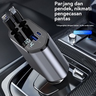 Retractable Car 210W 4 In 1 Charger New Scalable Cable Mobile Phone Adapter With Colored Lights