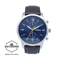 [Watchspree] Fossil Men's Townsman Chronograph Black Leather Watch FS5549