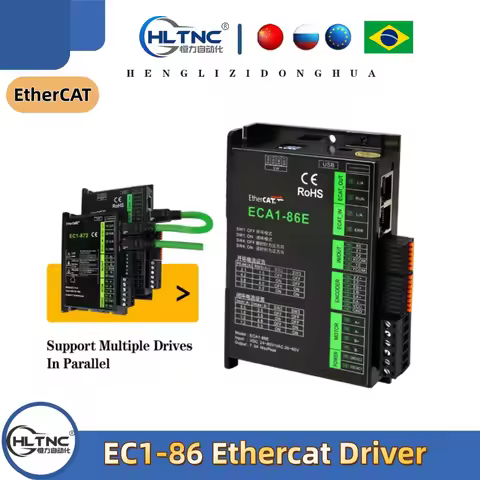 EtherCAT Bus Stepper Motor Driver EC1-86 Open / Closed Loop 0.4-7.2A Peak Current DC20-80V / AC20-60