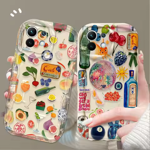 Fruit Wine Lemon Case For Xiaomi Poco X7 X6 X5 X3 F6 F5 NFC F3 M6 Pro 4G Mi 13 12 11 Lite 5G 14 13T 