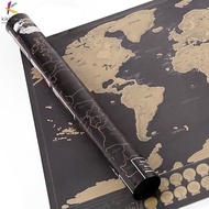 Map World Edition Large Black Gold Style Scratchable Travel Map Hanging Picture Luxury World Map Designed for Travelers Scratch the Travel Map
