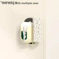 <TBSG>   2-in-1 Suction Cup Tissue Box, Living Room Tissue Box, Kitchen Cling Film Holder, No-drill 