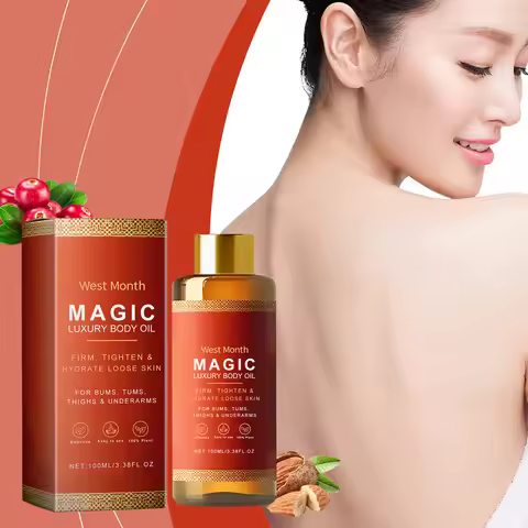 West Month Magic Luxury Body Oil Moisturizing Skin Tightening Lifting Firm Chest Thigh Lift Smooth R