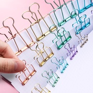 1pcs Simple Metal Hollow Long Tail Clip Creative Stationery Hand Account Cute Color Office Document Dovetail Clip Test Paper Clip