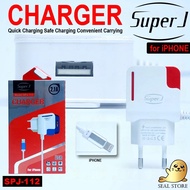 IPHONE SJ112- TRAVEL CHARGER SUPER J 112 5/ 6/7/8/X + USB