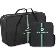 ROCKBROS Folding Bike Carrier Bag Easliy Carry Bag with Storage Bag Black Green