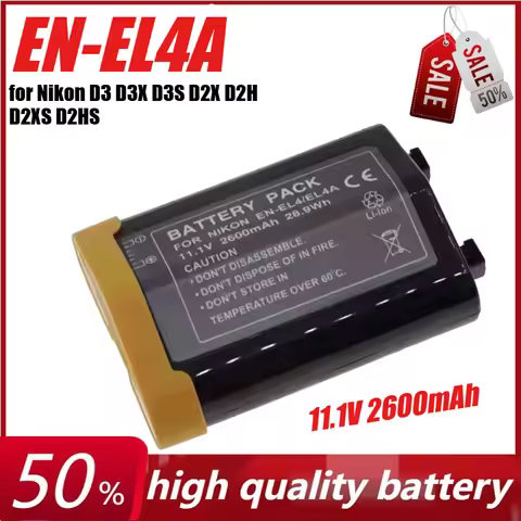 11.1V 2600mAh EN-EL4A Battery for Nikon D3 D3X D3S D2X D2H D2XS D2HS Camera