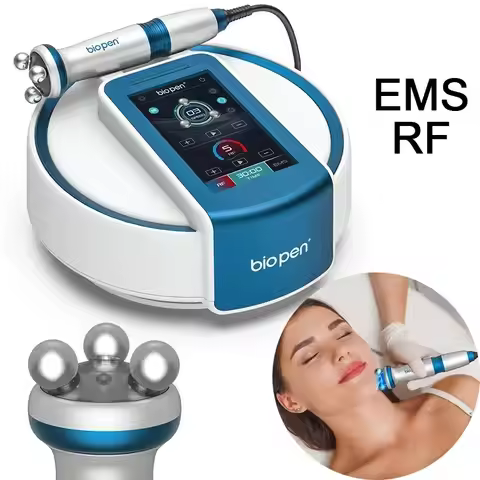 Electric Bio Pen 360 Rotate RF With Blue Light EMS Roller Massage Machine Face Lifting Skin Rejuvena