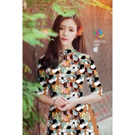 3d printed ao dai fabric with even flowers