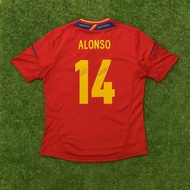 Soccer Jersey Blockcore Spain 2012 Home Short Sleeve Shirt Name Set ALONSO 14