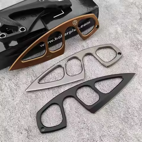 BOKER Mini Pocket Fixed Blade All Steel Knife with Sheath EDC Necklace Small 440C Blade Camping Adve