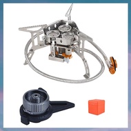 (XCTS) 3 Heads Tourist Camping Gas Stove Burners 5800W Folding Backpacking Furnace Outdoor Hiking Pi
