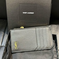 SAINT LAURENT YSL 小牛皮 荔枝紋 Min 零錢包 卡包 卡夾  原價14400