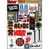 Cool A4 size music band logo stickerpack