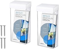Remerry 2 Pcs Outdoor Brochure Holder 4 x 9 Inch Waterproof Wall Mount with Take One Sticker Literat