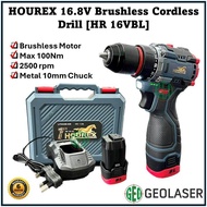 Hourex 16V Brushless Motor Cordless Drill Driver 10mm Metal Chuck HR16V BL