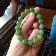 和田玉 若羌黃口料12公釐手鏈 料子細膩上手效果高貴典雅