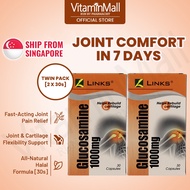 [TWIN PACK] NZ Links Halal Glucosamine 1000mg - Glucosamine Joint Supplement, Knee Pain Relief, Joint Pain