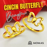 Cincin Butterfly Bingkai Emas 916 Original Cincin Emas 916 Tulen Cincin Bajet Emas 916 Cincin Murah 