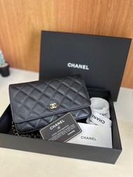 🔥Chanel WOC 黑金 魚子醬皮