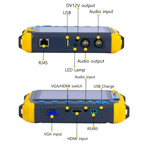 5 Inch 4 in 1 CCTV Monitor Tester 8MP AHD TVI CVI CVBS Coaxial Analog Video CCTV Tester VGA DC12V Ou
