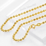 สร้อยคอเงินแท้ 92.5% Italy ชุบสีทอง18K