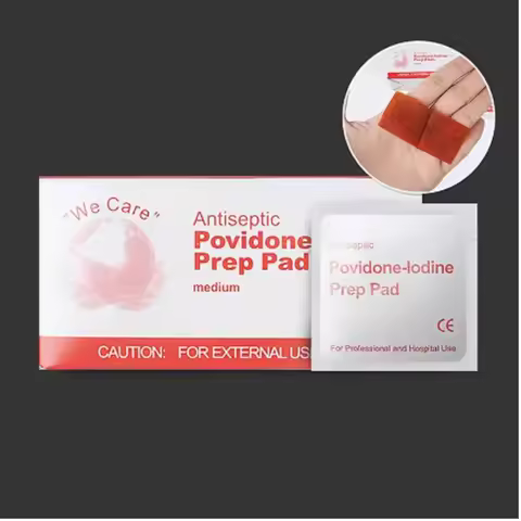 Survival First Aid Outdoor Travel 100PCS Wet Cotton Pad Disposable Household Wound Disinfection Iodo
