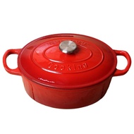 【Worldwide Delivery】 28cm Enameled Cast Oval Dutch Oven For Braising Broiling Bread Baking 5l Saucep