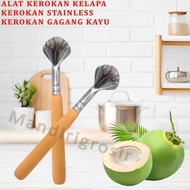 Kerokan Stainless * Alat Kerokan Kelapa * Kerokan Kelapa Gagang Kayu * 1pcs