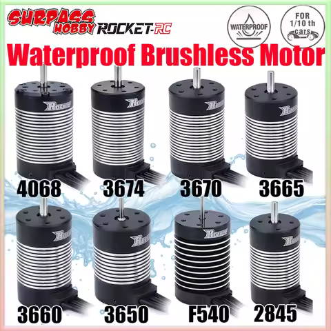 Rocket F540 2845 3650 3660 3665 3660 3674 4068 Waterproof Brushless Motor for 1/8 1/10 1/12 RC Car W