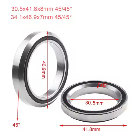 2pcs Bike Headset Upper And Lower Bearing MH-P22 34.1x46.9x7mm MH-P08H8 30.5x41.8x8mm 45° For FOCUS 