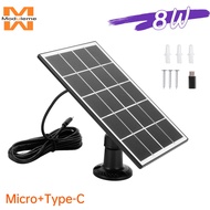 8W Monocrystalline Solar Charging Panel Type-c/DC5521 Interface Solar Panel Charger for Monitoring S