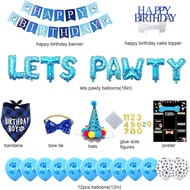 Dog Birthday Party Supplies, Dog Birthday Decorations Boy, Lets Pawty Balloons Banner, Dog Birthday 