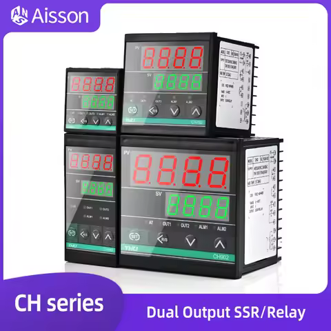Dual Relay Output PID Temperature Controller Digital Display Thermostat CH102 CH402 CH702 CH902 AC11