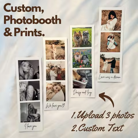 1/4/8Pcs Custom Photo Booth Printing, Personalized Photo Booth Printing, Wedding Photo Booth Cards, 