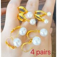 14k 4 pairs Bangkok gold earrings